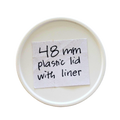 48 mm White Plastic Lids with Pressure Seal