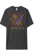 Heather Charcoal Abstract Flowers Short Sleeve Shirt