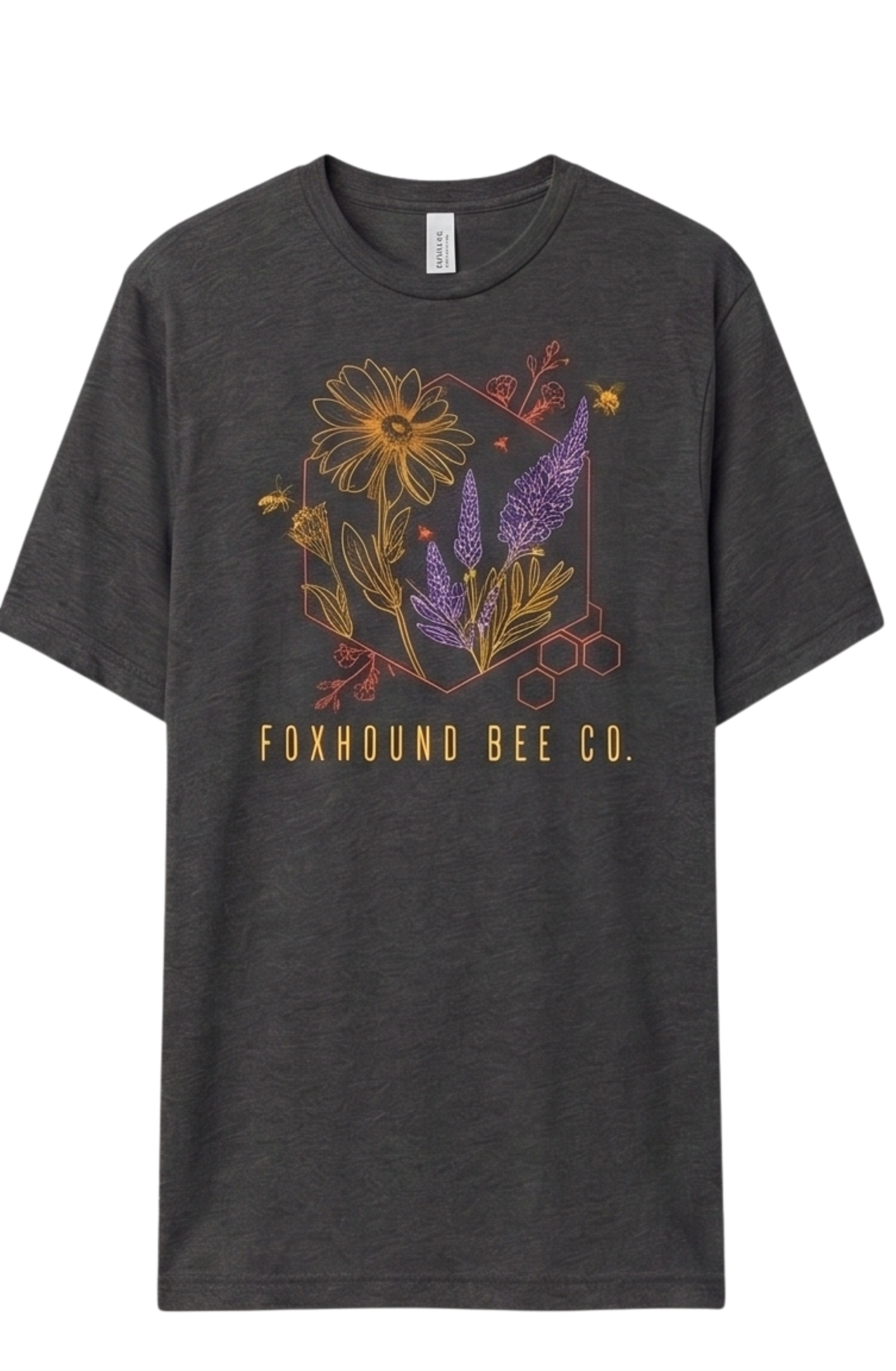 Heather Charcoal Abstract Flowers Short Sleeve Shirt